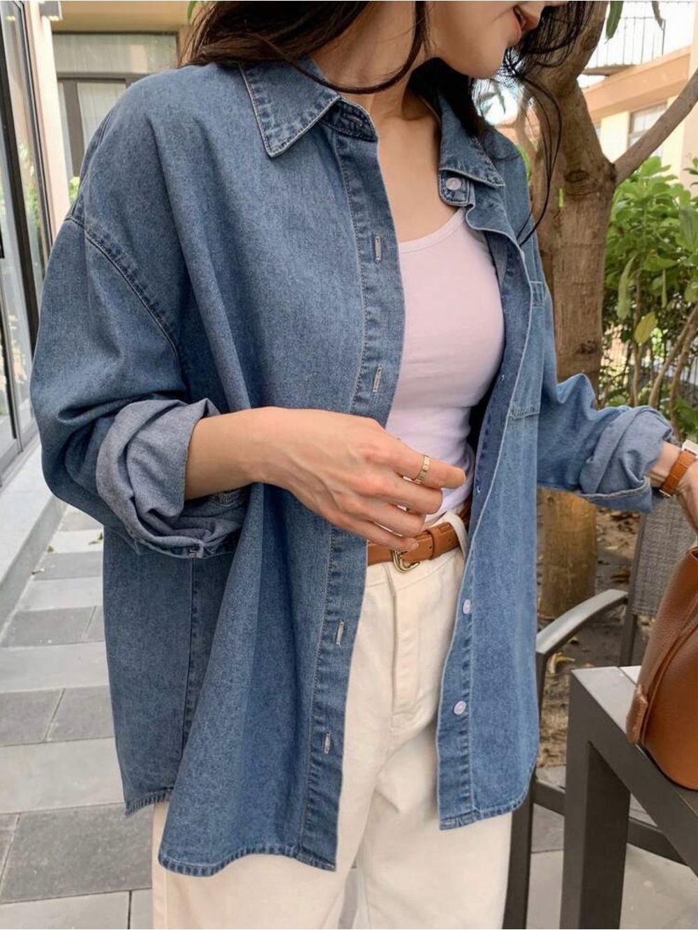 Oversized Blue Denim Shirt Jacket